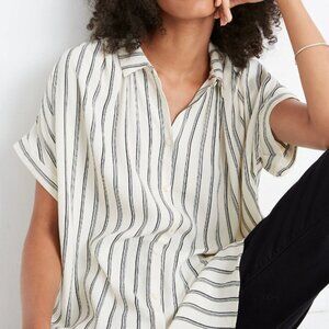 Madewell Central Drapey Shirt in Stripe XXS
